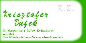 krisztofer dufek business card